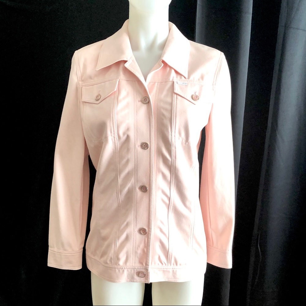 ESCADA 34 Margaretha Ley Pink Vintage Tailored Military Style Jacket ITALY